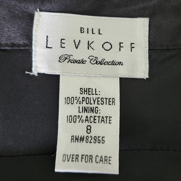 Bill Levkoff Private Collection Black Satin Strapless Evening Gown Size 8 - Picture 5 of 16